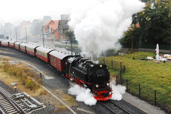 Steam train departs Wernigerode