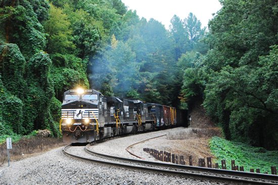 Norfolk Southern mixed freight No. 135 at Coleman in the middle of the loops.