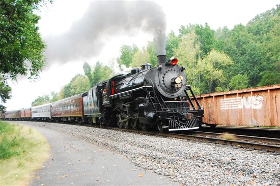 Southern No. 630 rolls on the NS main line at Chattanooga, Tenn., on one of the first trips of NS's new 21st Century Steam program.